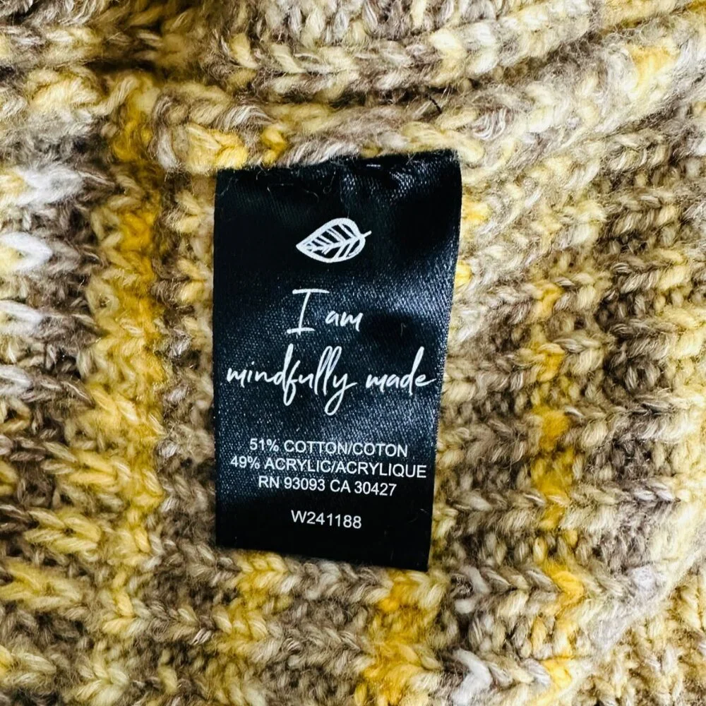 NIC + ZOE Women's Size XS Party Mix Ribbed Chunky Knit Neutral Sweater NEW